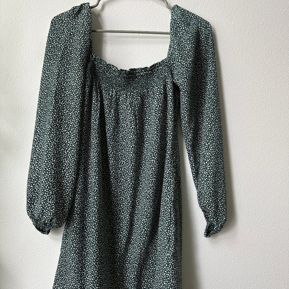 Abercrombie Green Floral Off the Shoulder Dress Small